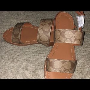 BRAND NEW NEVER BEEN WORN COACH SIG PVC SANDALS!